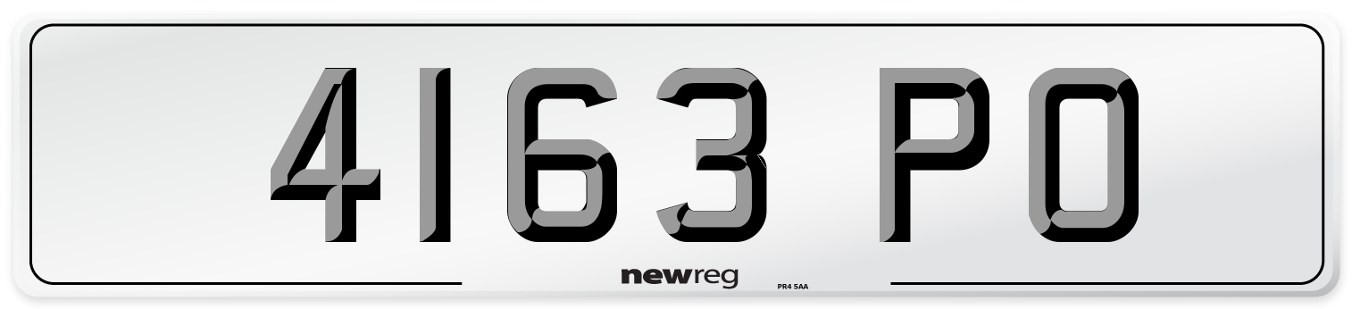 4163 PO Number Plate from New Reg